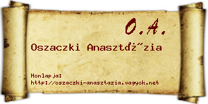 Oszaczki Anasztázia névjegykártya